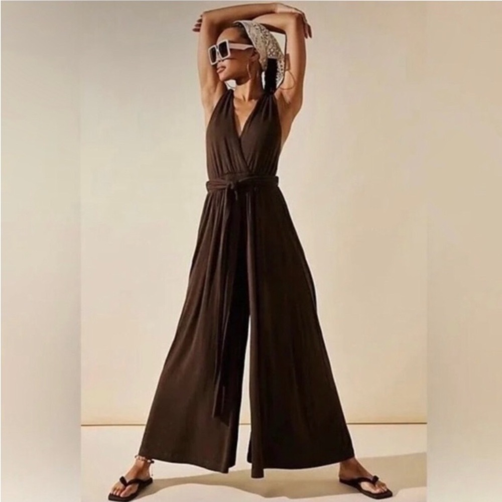 NWOT Free People Free-est Dani Convertible Open Back Wide Leg One-Piece Jumpsuit